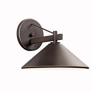 Ripley 10" 1 Light Outdoor Wall Light in Olde Bronze