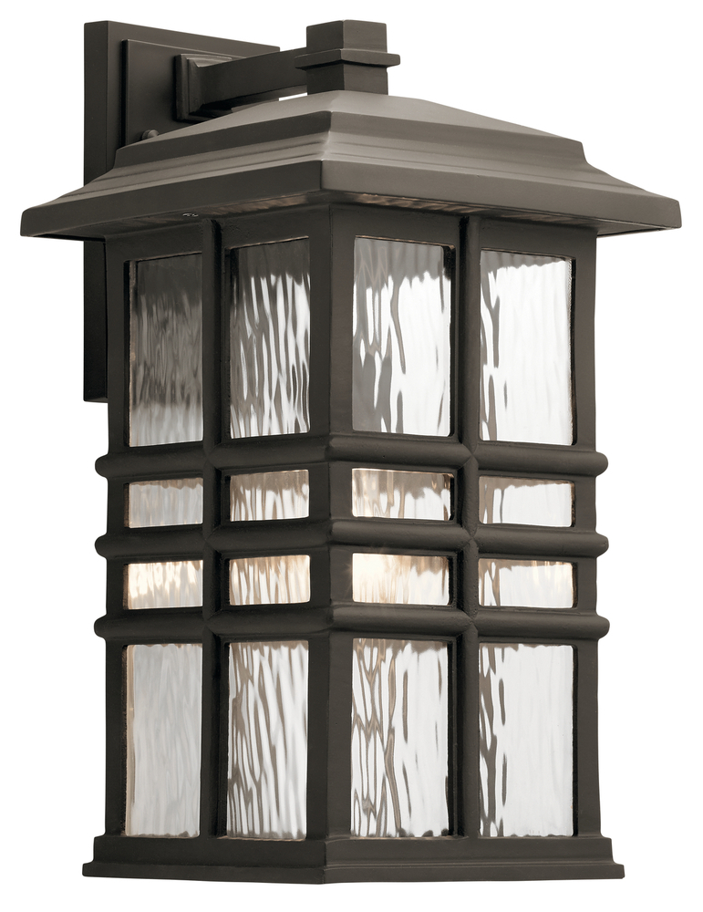 Beacon Square 17.5" 1 Light Outdoor Wall Light with Clear Hammered Glass in Olde Bronze