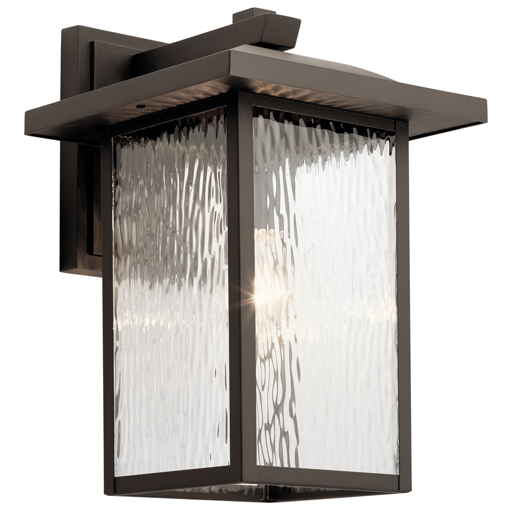 Capanna 16" 1 Light Outdoor Wall Light with Clear Water Glass in Olde Bronze