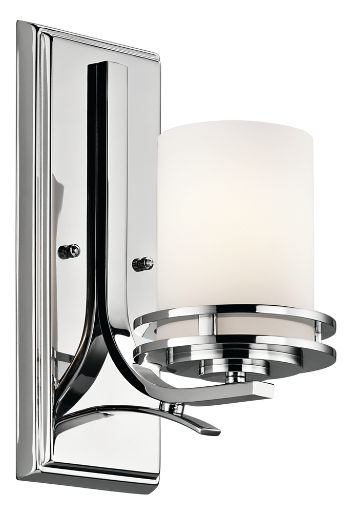 Hendrik 12" 1 Light Wall Sconce with Satin Etched Cased Opal Chrome
