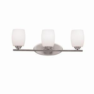 Eileen 24" 3 Light Vanity Light with Satin Etched Cased Opal Glass in Brushed Nickel