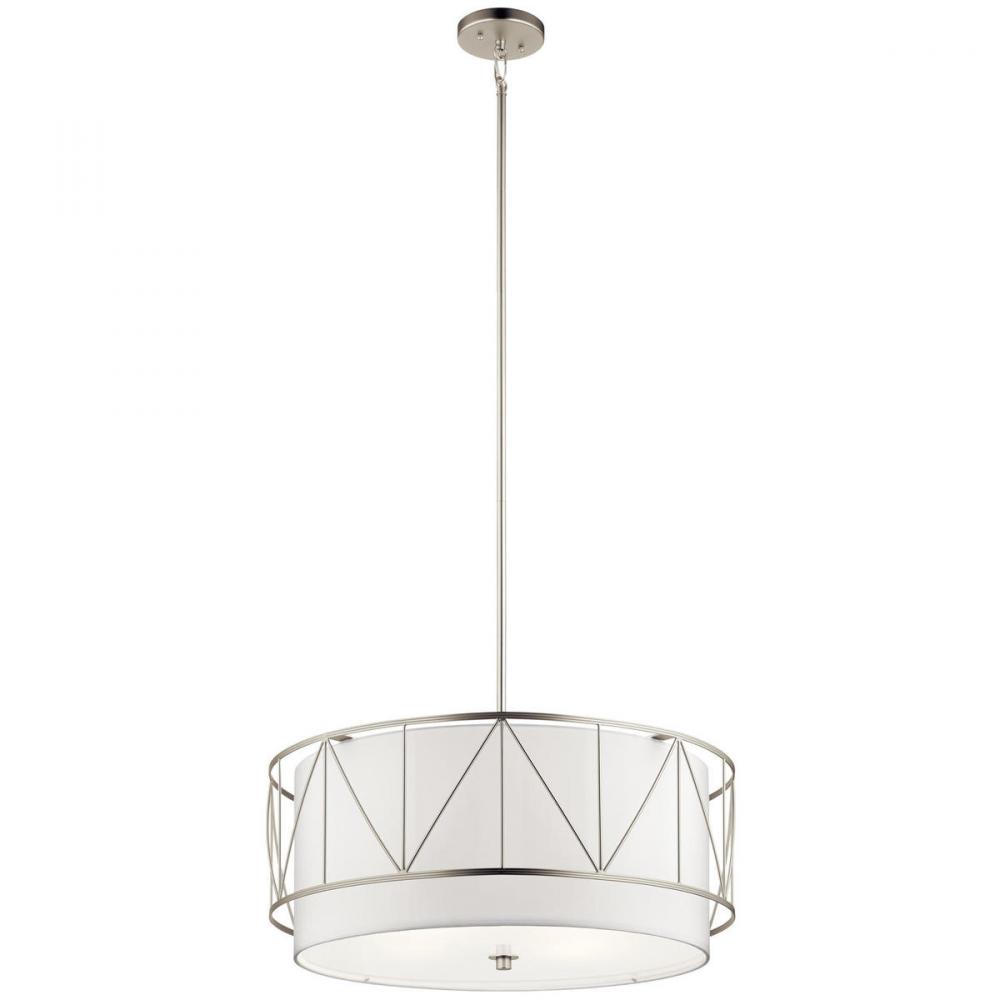 Birkleigh 11.5" 4 Light Pendant with Satin Etched Glass in Satin Nickel