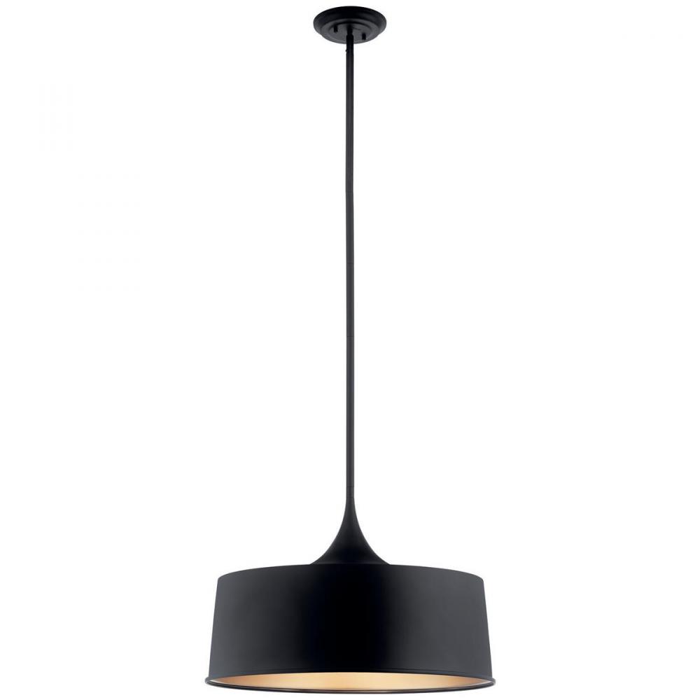 Elias 15.25" 1 Light Convertible Pendant Black