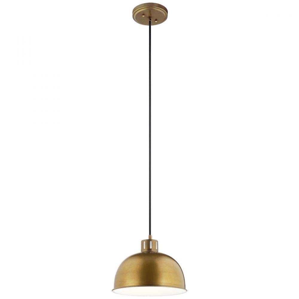 Zailey 9" 1 Light Pendant in Natural Brass