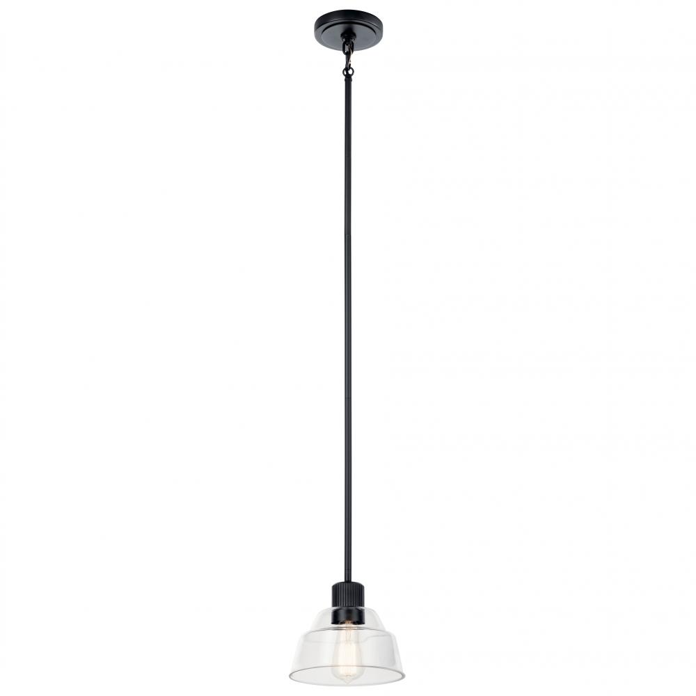 Eastmont 1 Light Mini Pendant with Clear Glass Black