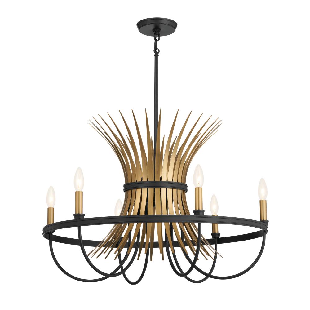 Felicity 29" 6 Light Chandelier Black