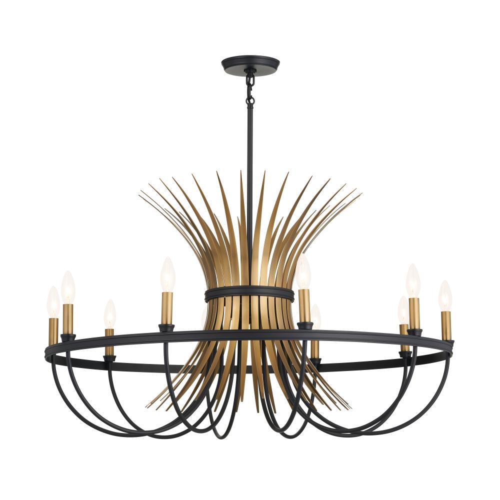 Felicity 37" 9 Light Chandelier Black