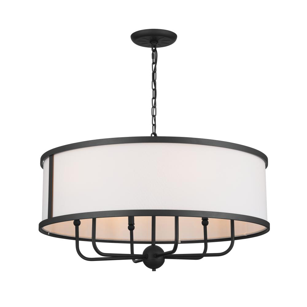 Heddle 30" 6 Light Chandelier Textured Black