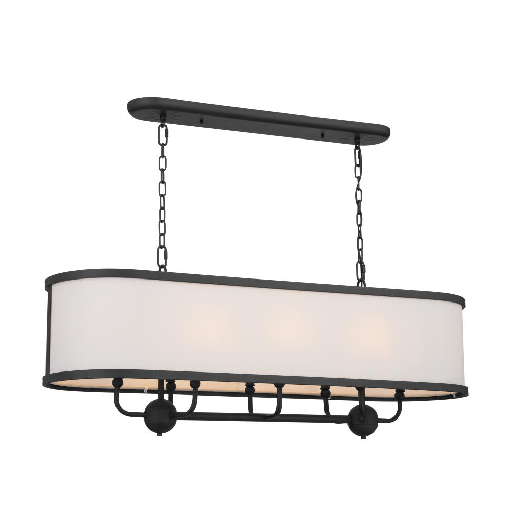 Heddle 42.5" 8 Light Linear Chandelier Textured Black