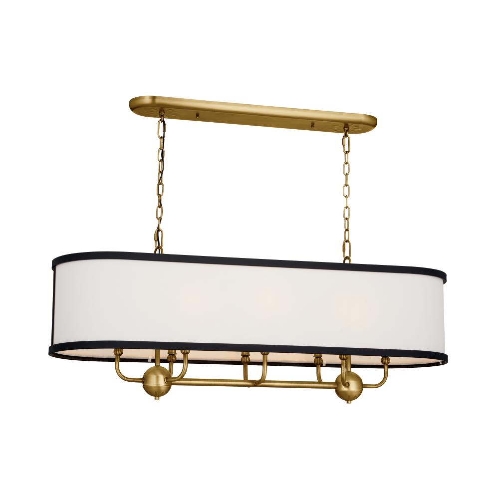 Heddle 42.5" 8 Light Linear Chandelier Natural Brass