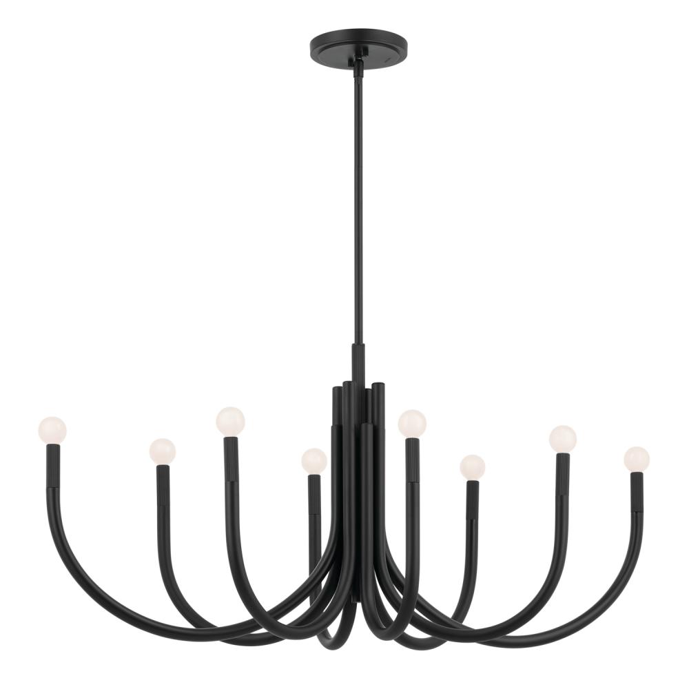 Odensa 46 Inch 8 Light Oval Chandelier in Black
