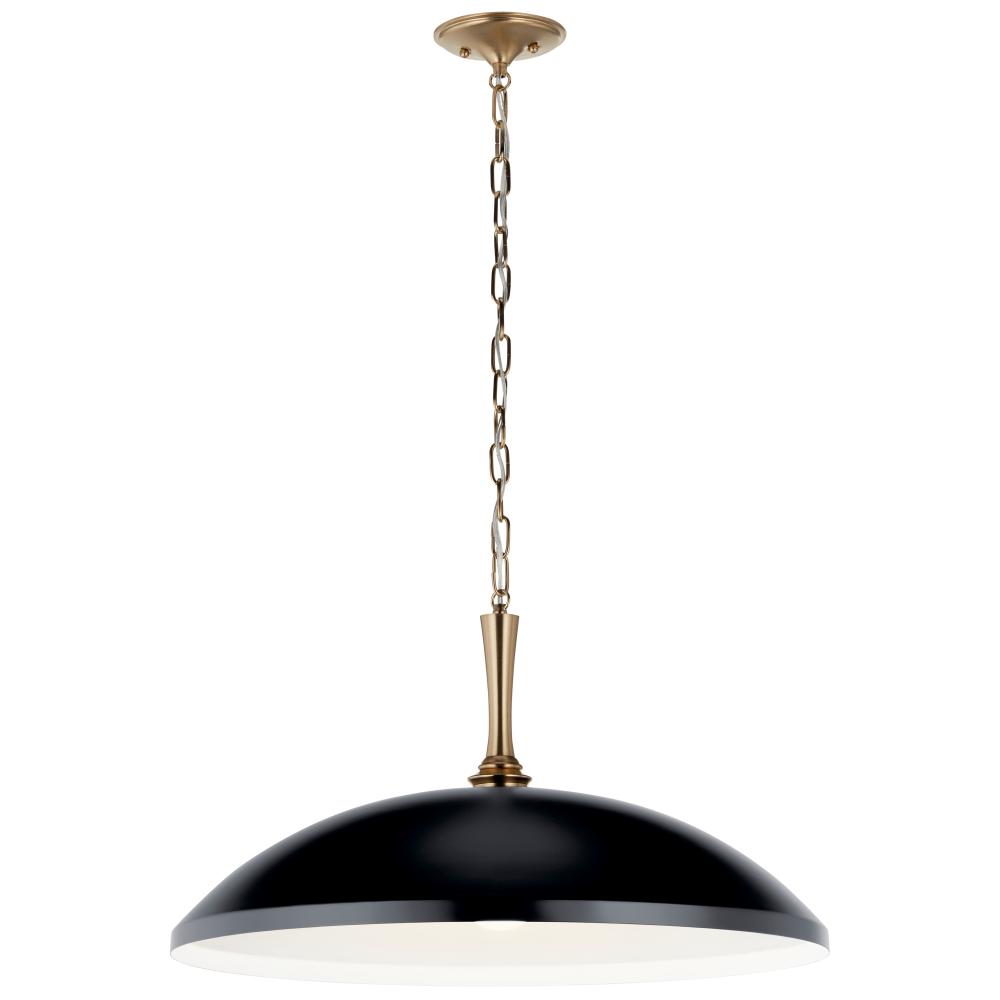 Delarosa 24 Inch 1 Light Pendant in Black and Champagne Bronze