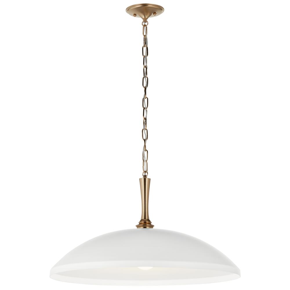 Delarosa 24 Inch 1 Light Pendant in White and Champagne Bronze