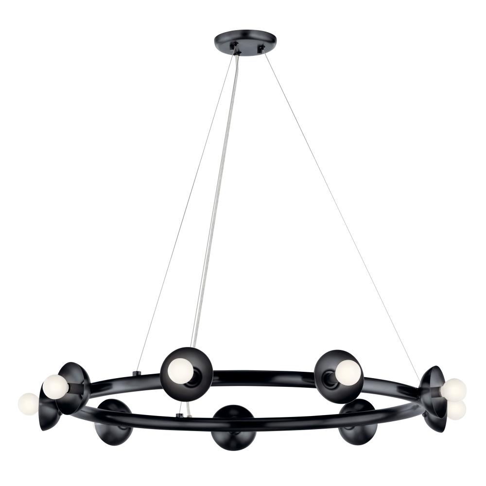Palta 34.5 Inch 9 Light Chandelier in Black