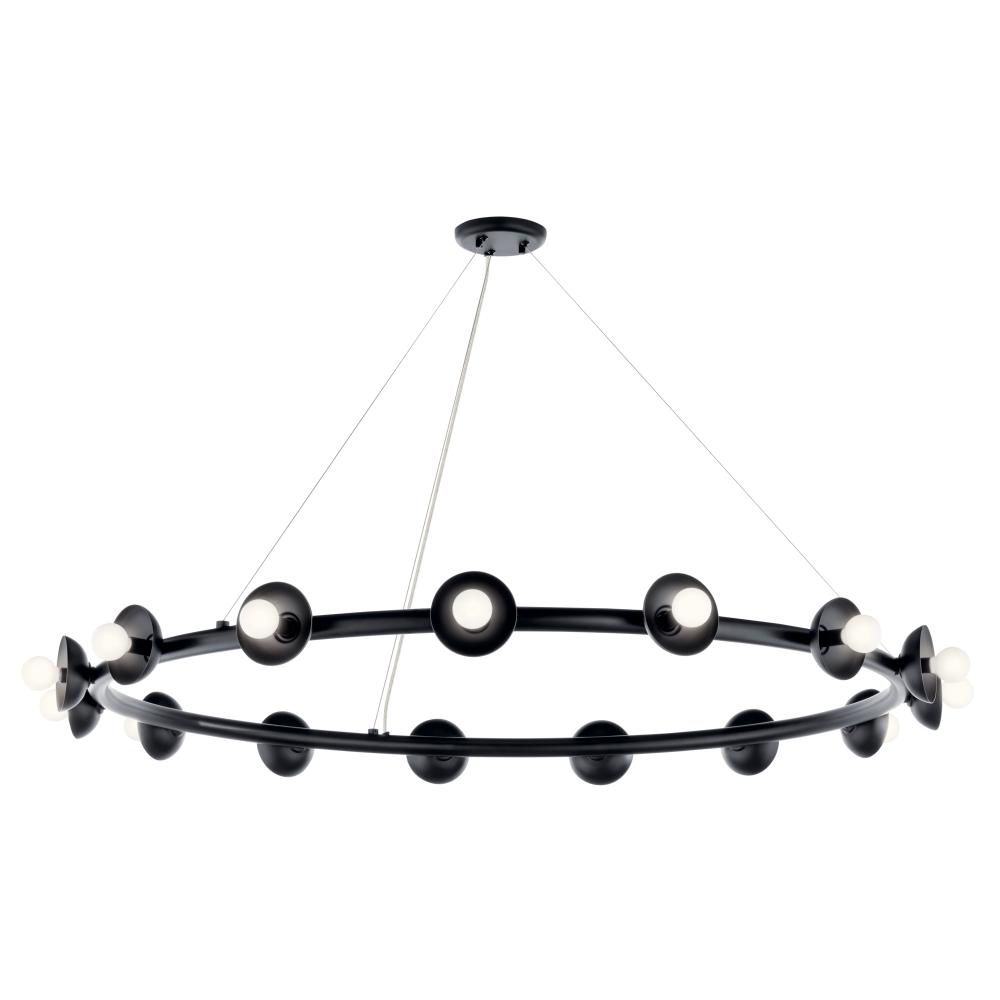 Palta 50 Inch 15 Light Chandelier in Black
