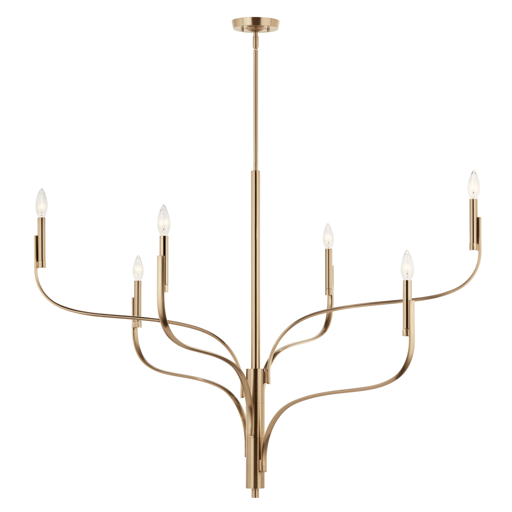 Livadia 47.25 Inch 6 Light Chandelier in Champagne Bronze