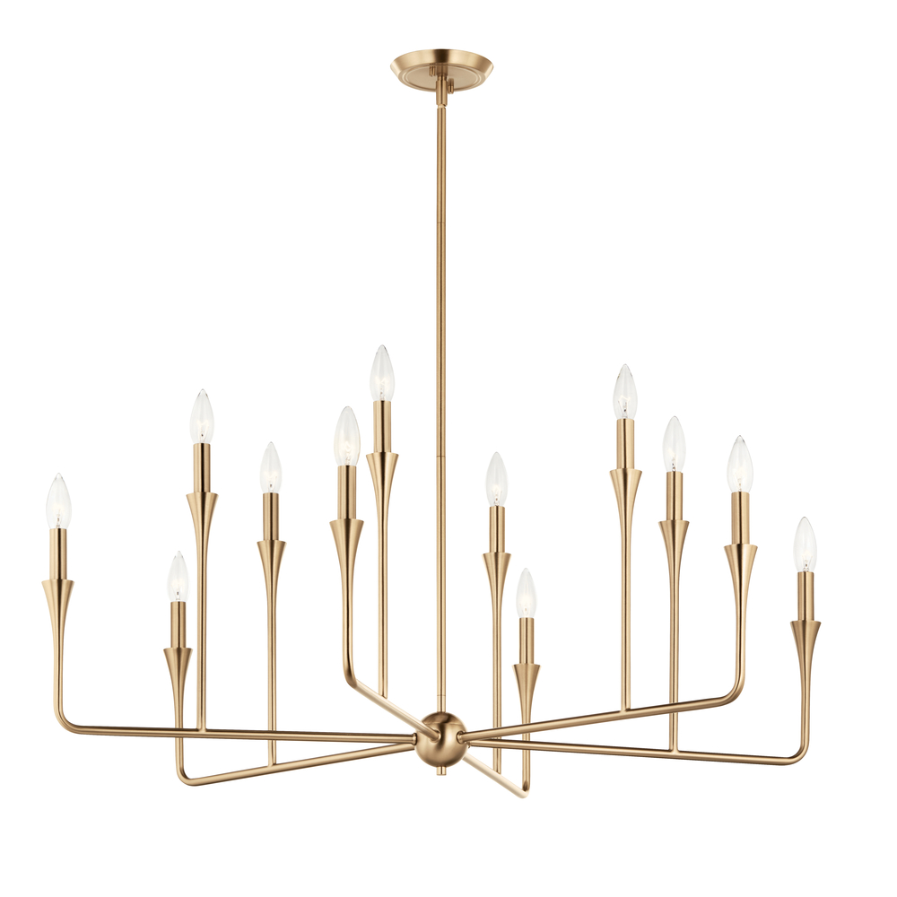 Alvaro 39.75 Inch 12 Light Multi-Tier Chandelier in Champagne Bronze