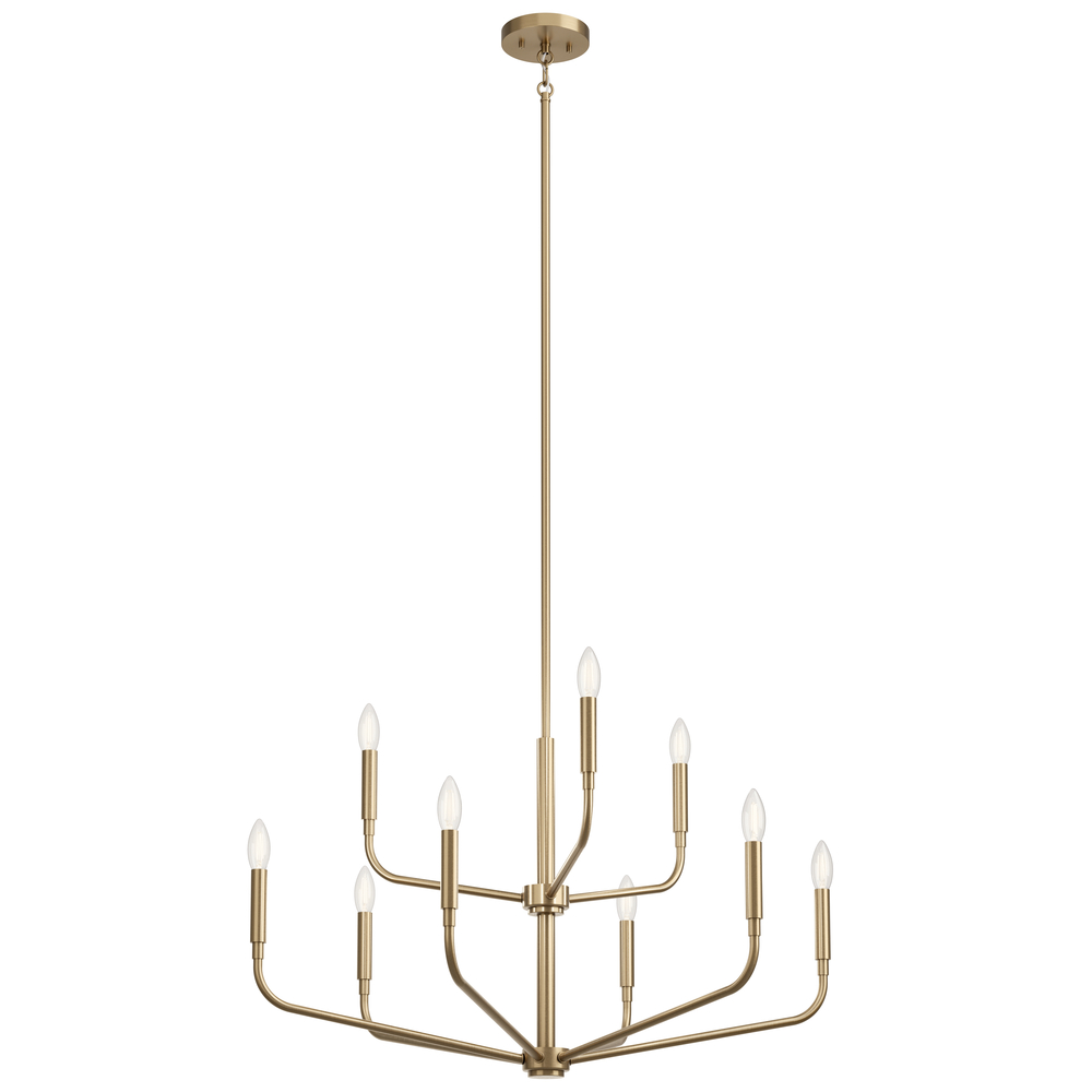 Madden 32 Inch 9 Light 2-Tier Chandelier in Champagne Bronze