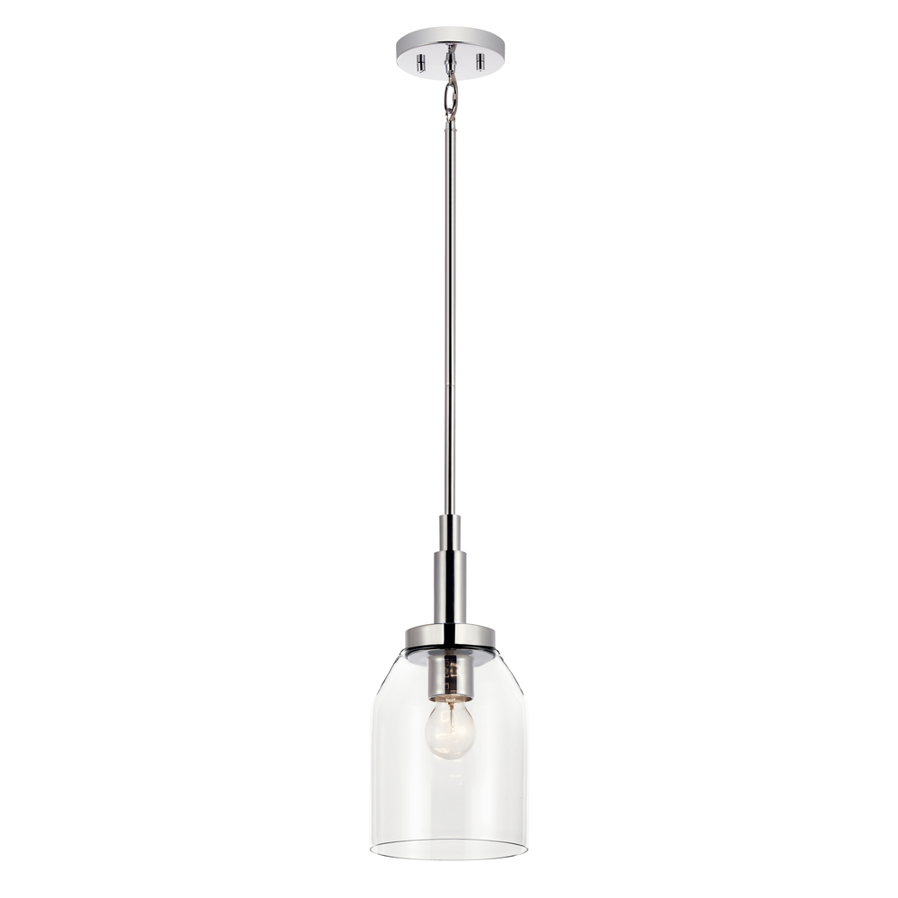 Madden 15 Inch 1 Light Mini Pendant with Clear Glass in Chrome