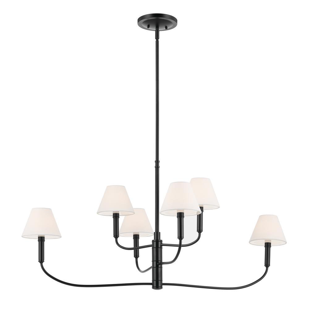 Eadie 41 Inch 6 Light Chandelier in Black