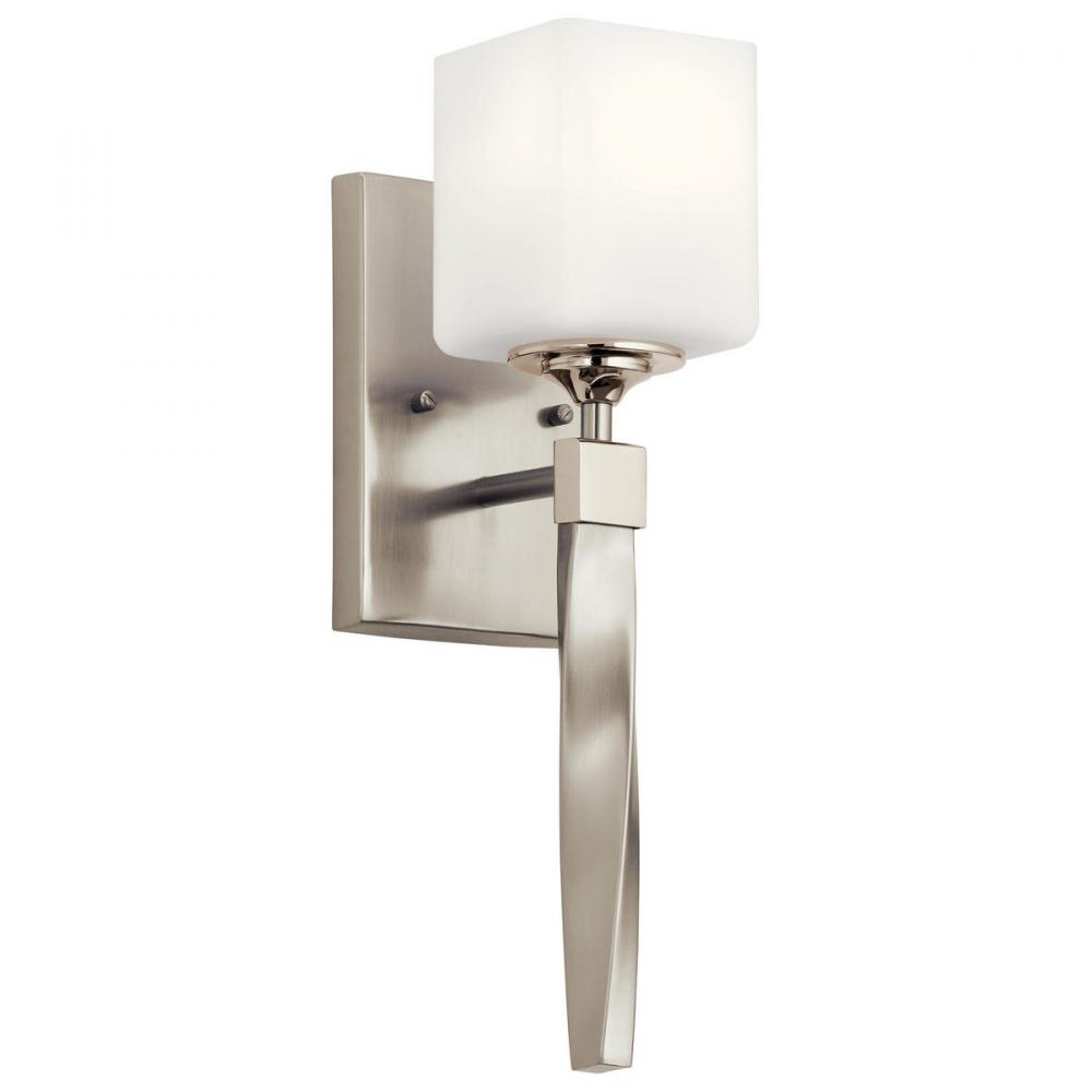 Marette 5 " 1 Light Wall Sconce with Satin Etched Cased Opal Glass in Brushed Nickel