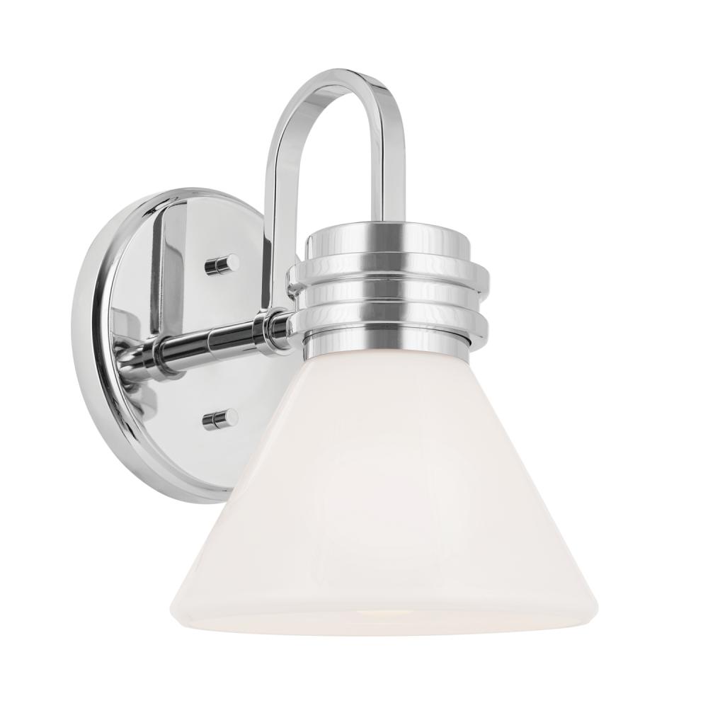 Farum 9.5 Inch 1 Light Wall Sconce with Opal Glass in Chrome