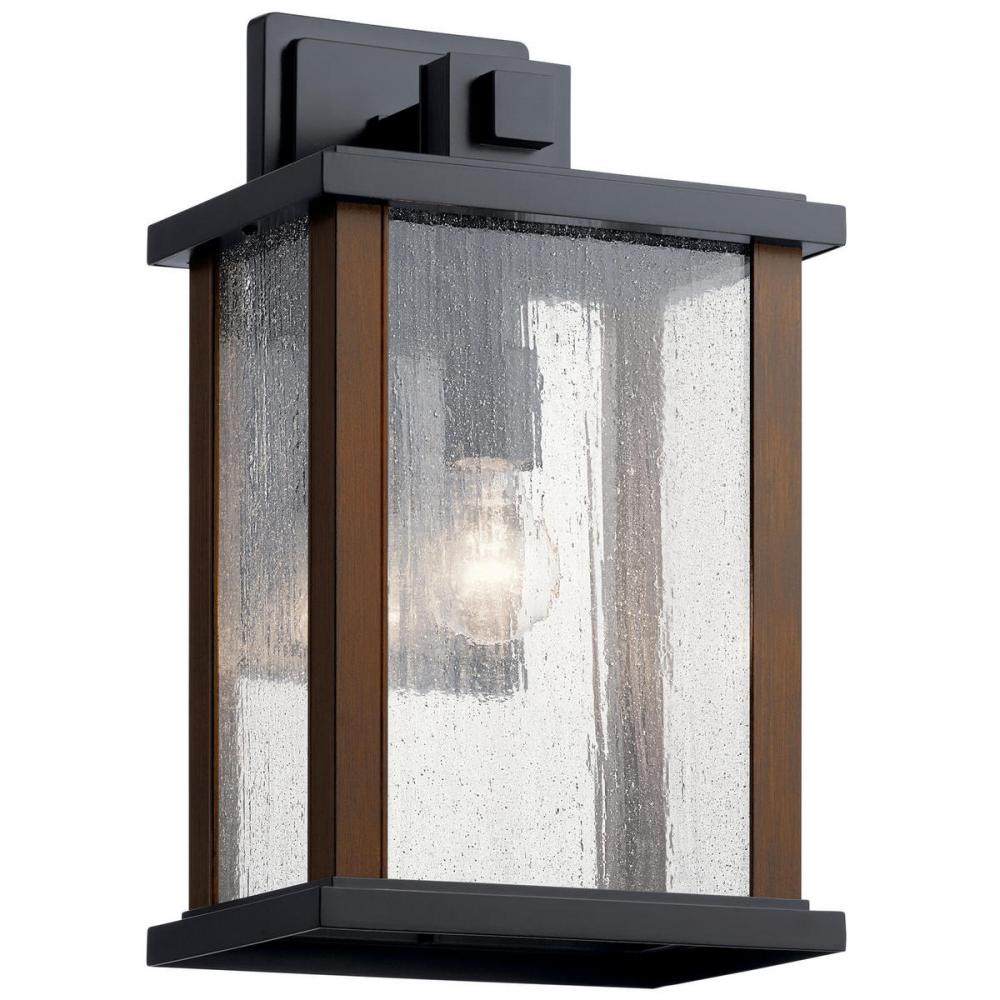 Marimount 17" 1 Light Outdoor Wall Light with Clear Glass in Black