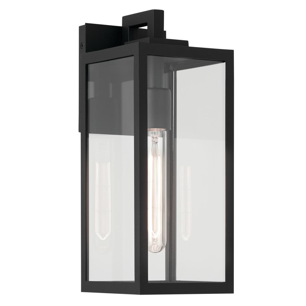 Branner 14 inch 1 Light Outdoor Wall Light with Clear Glass in Textured Black