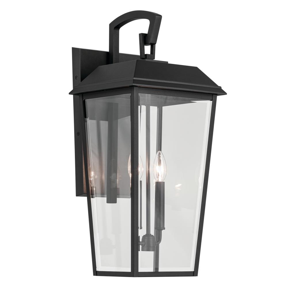 Mathus 24.25 inch 2 Light Outdoor Wall Light with Clear Glass in Textured Black