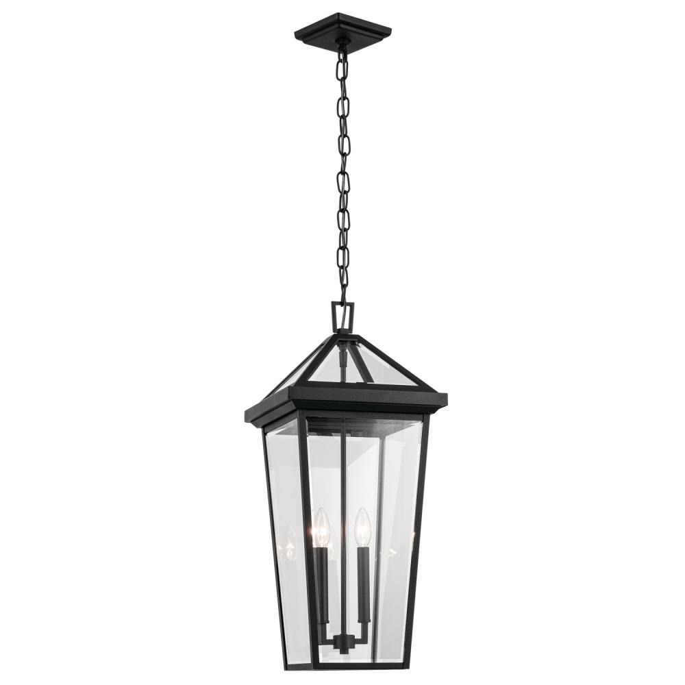 Regence 26 inch 2 Light Outdoor Pendant with Clear Glass in Textured Black
