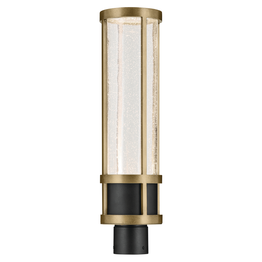 Camillo 22.5 inch LED Outdoor Post LT with Clear Seeded Glass in Textured Black with Natural Brass