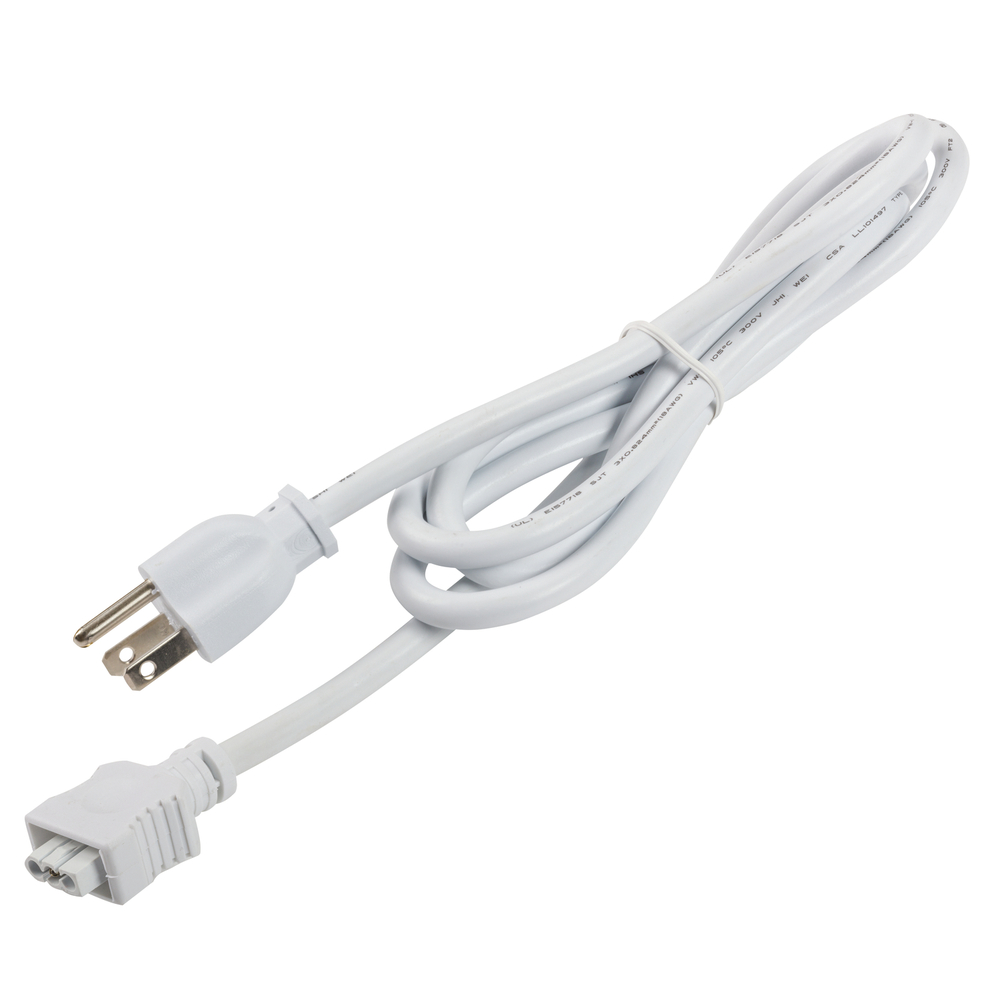 4U/6U Under Cabinet 3-Prong Cord White