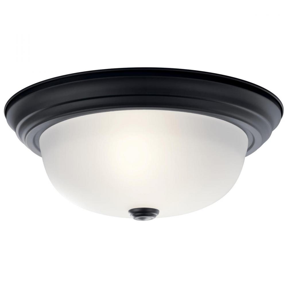 13.25" 2 Light Flush Mount Black