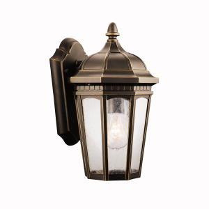 Courtyard 11" 1 Light Outdoor Wall Light with Clear Seeded Glass in Rubbed Bronze