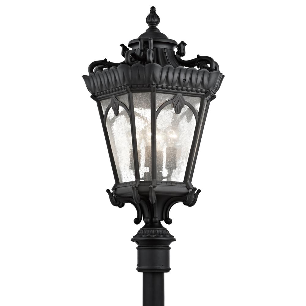 Tournai 37.5" 4 Light Outdoor Post Light with Clear Seeded Glass in Textured Black