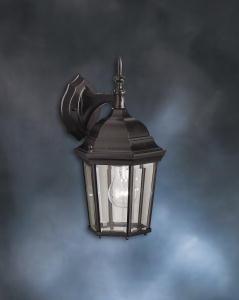 Madison 14.75" 1 Light Outdoor Wall Light with Clear Beveled Glass in Black