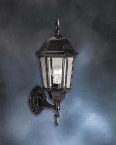 Madison 22.75" 1 Light Outdoor Wall Light with Clear Beveled Glass in Black