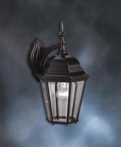 Madison 17" 1 Light Wall Light with Clear Beveled Glass in Black