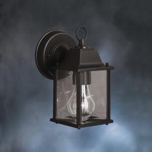 Barrie 8.5" 1 Light Outdoor Wall Light with Clear Beveled Glass in Black
