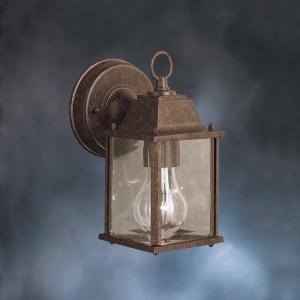 Barrie 8.5" 1 Light Outdoor Wall Light with Clear Beveled Glass in Tannery Bronze