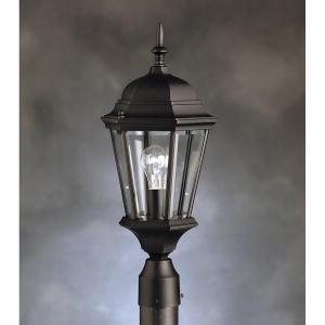 Madison 21.5" 1 Light Post Light with Clear Beveled Glass in Black