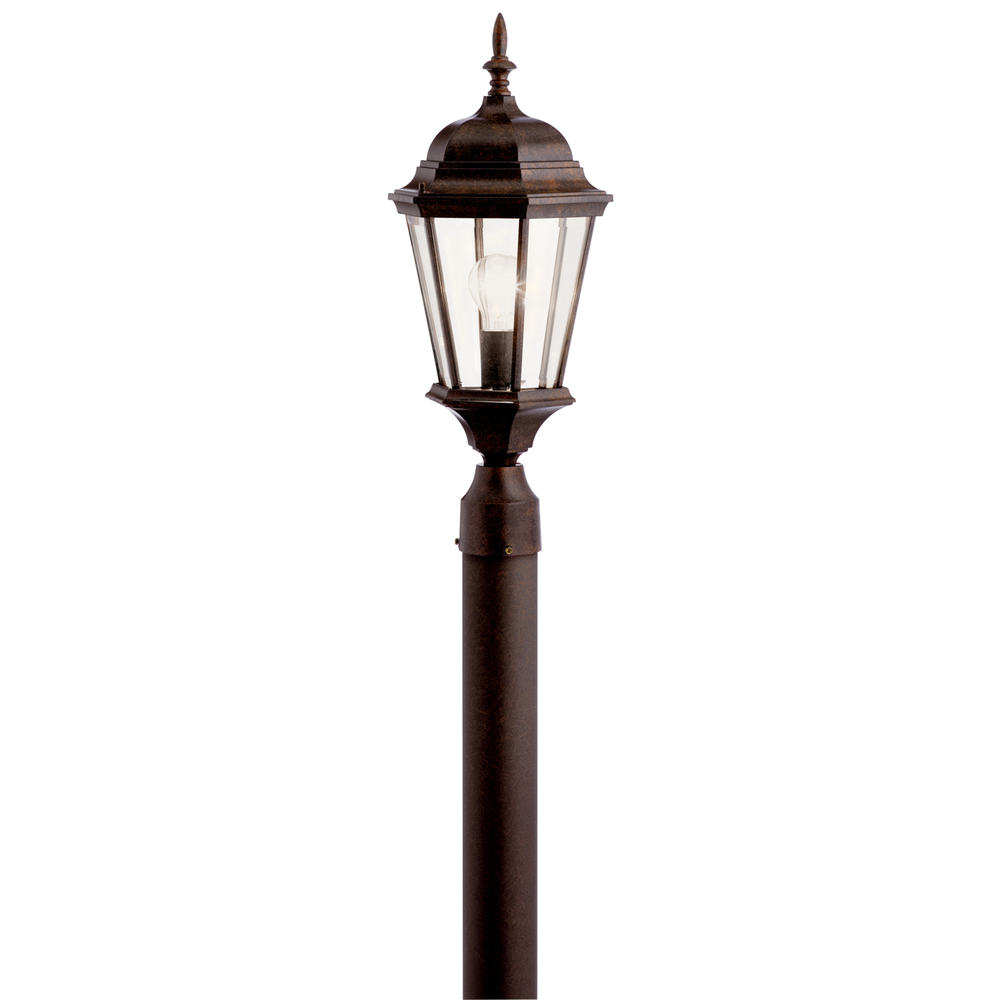 Madison 21.5" 1 Light Post Light with Clear Beveled Glass in Tannery Bronze