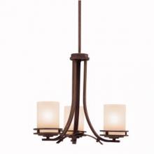 Kichler 1671OZ - Hendrik 16.75" 3 Light Chandelier with Light Umber Etched Glass Olde Bronze