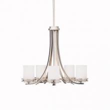 Kichler 1672NI - Hendrik 21.5" 5 Light Chandelier with Satin Etched Cased Opal Glass Brushed Nickel