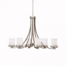 Kichler 1673NI - Hendrik 22.75" 6 Light Chandelier with Satin Etched Cased Opal Glass Brushed Nickel