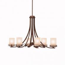 Kichler 1673OZ - Hendrik 22.75" 6 Light Chandelier with Light Umber Etched Glass Olde Bronze