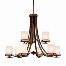 Kichler 1674OZ - Hendrik 25.75" 9 Light Chandelier with Light Umber Etched Glass Olde Bronze