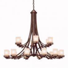 Kichler 1873OZ - Hendrik 41.5" 18 Light 2 Tier Chandelier with Light Umber Etched Glass Olde Bronze