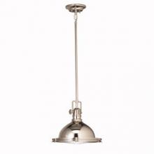 Kichler 2665PN - Hatteras Bay 11" 1 Light Pendant with Clear Fresnel Lens Polished Nickel