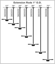 Kichler 360001SBK - Dual Threaded 18" Downrod Satin Black